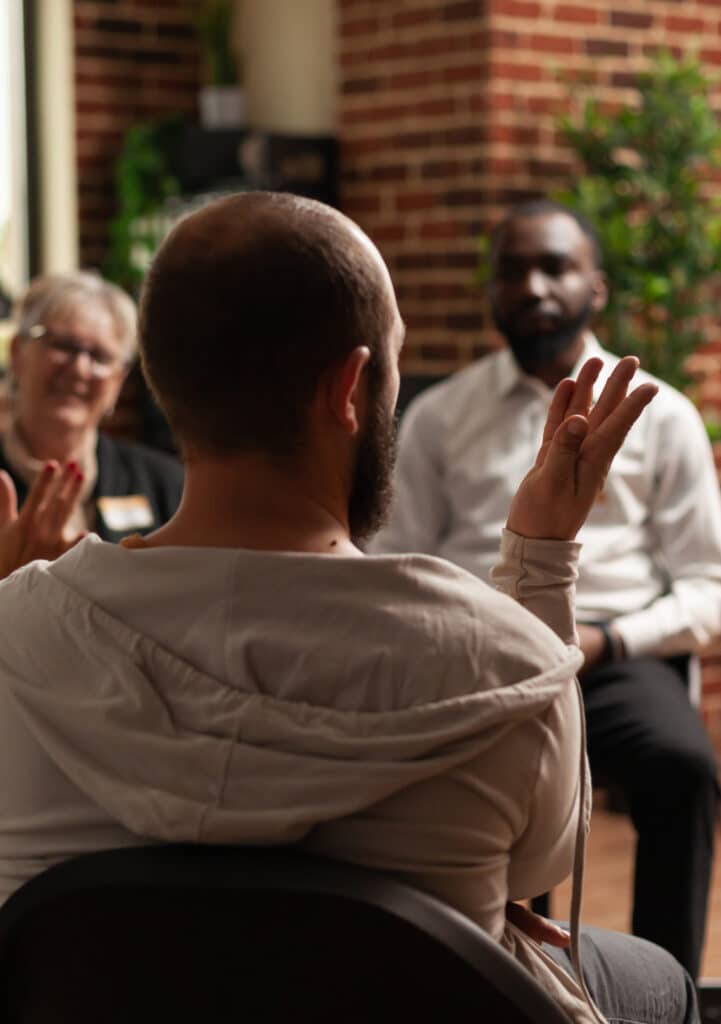 Man at therapy session