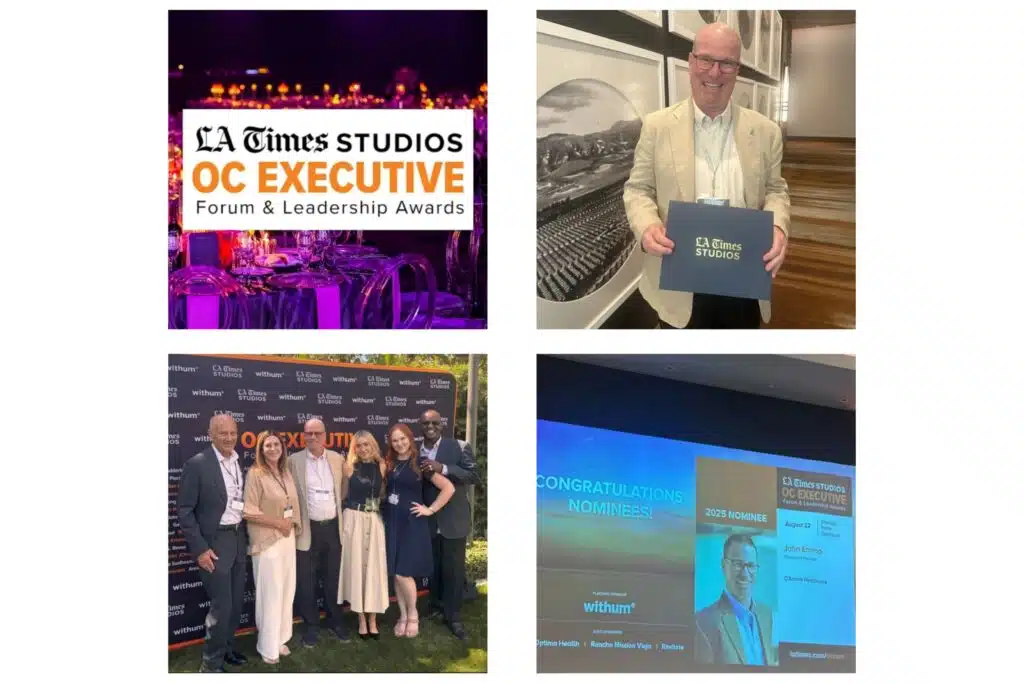 John Emma from D'Amore Mental Health at LA Times Studios CEO Awards.